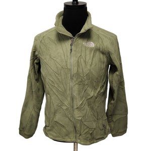 The North Face Womens Avocado Green Long Sleeve Full Zip Fleece Jacket Size M